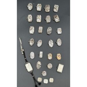 WRIST WATCH MOVEMENT LOT of 25 Elgin Bulova STEAMPUNK Mechanical  Swiss